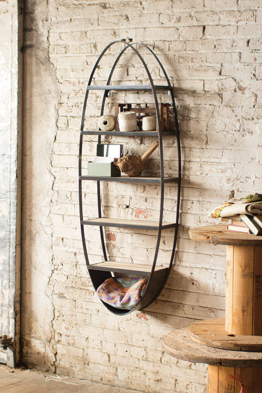 Wood & Metal Oval Shelf
