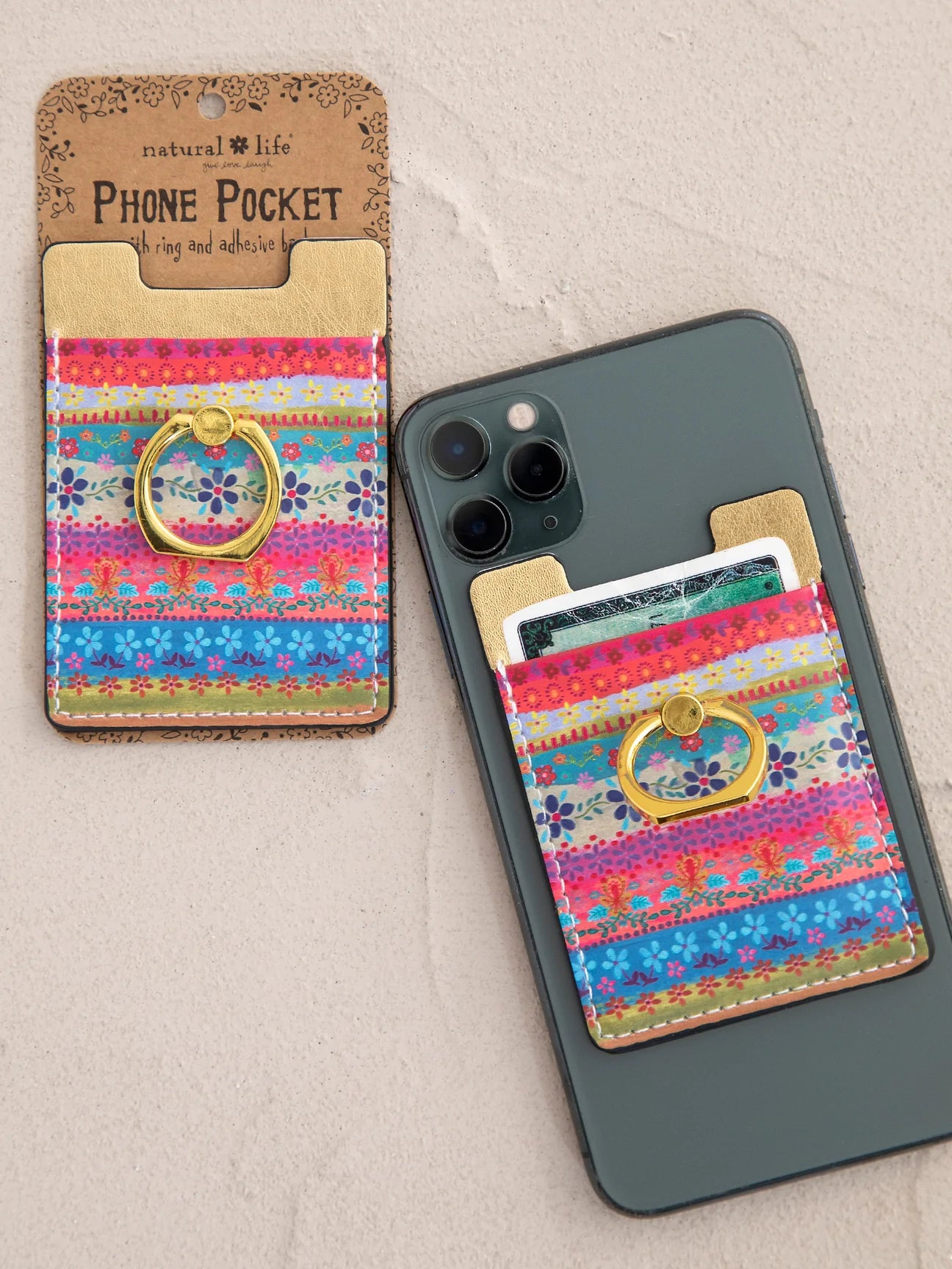 Folk Borders Phone Pocket Ring