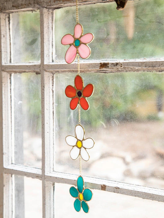 Stained Glass Sun Catcher - Daisies