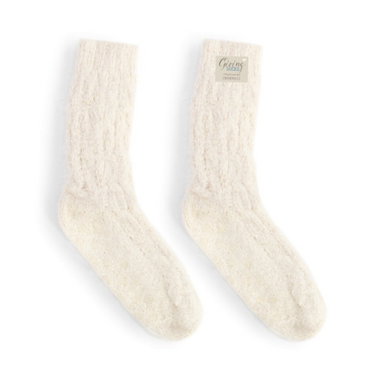 Cream Giving Socks with Grippers