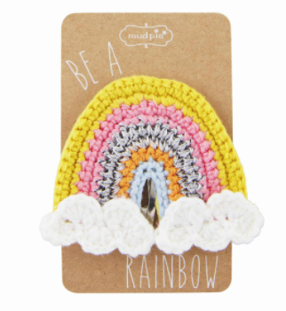 Rainbow Crochet Hair Clips