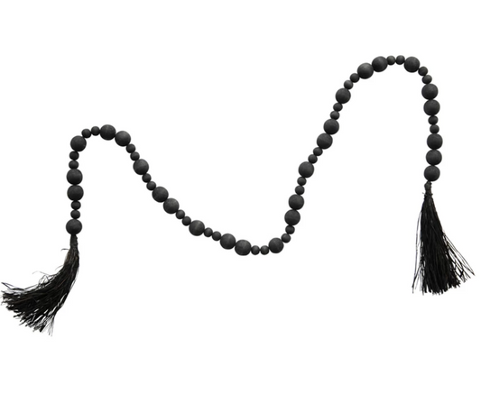 Black Acacia Wood Bead Garland