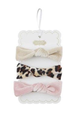 Rolled Velvet Bow Headband Sets