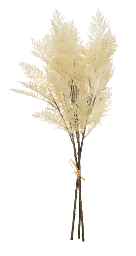 White Flocked Reed Plume