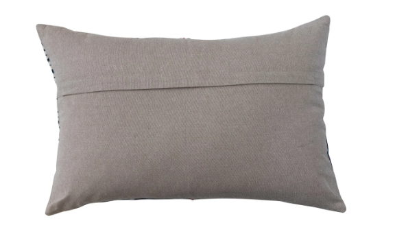 Embroidered Navy Tie-Dye Pillow