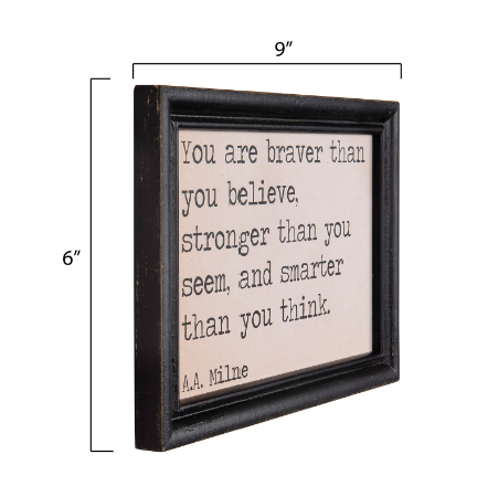 Wood Framed Quotes Wall Decor, 12 Sayings