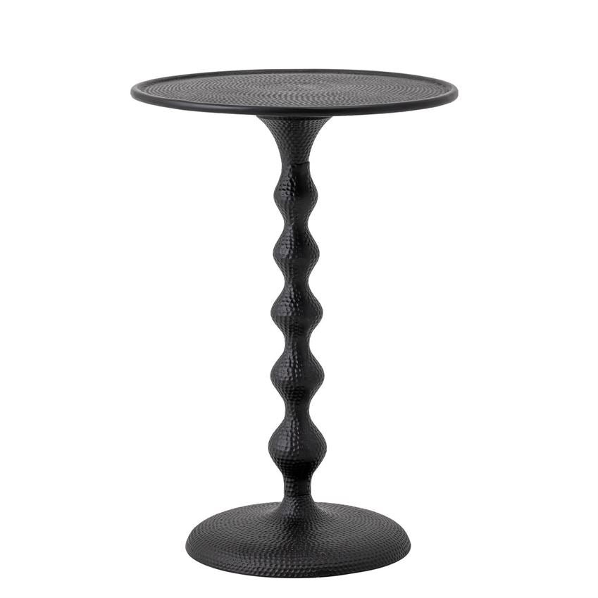 Matte Black Hammered Metal Table