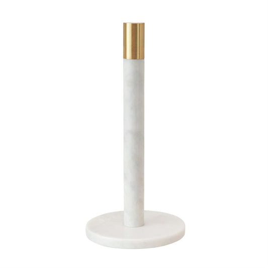 Marble Paper Towel Holder with Brass Top
