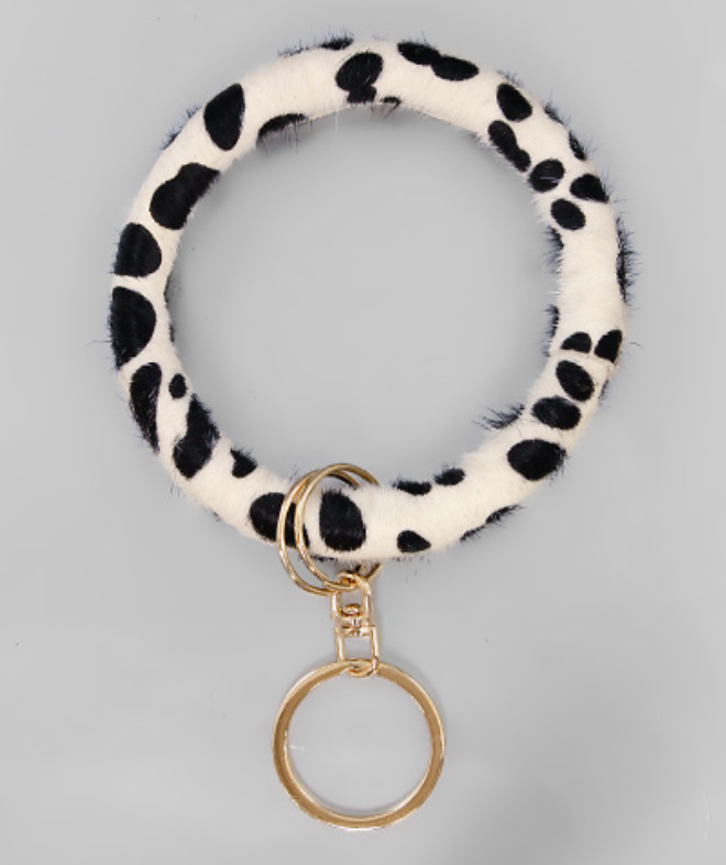 Cow Leather Key Ring Bangle