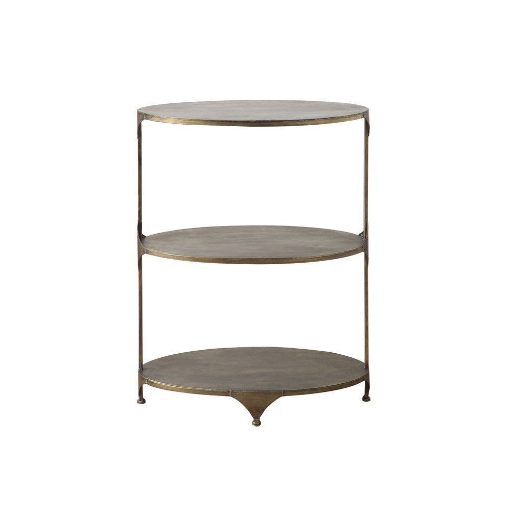 Oval Metal Tiered Shelf