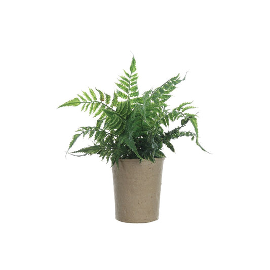 Faux Fern In Paper Pot