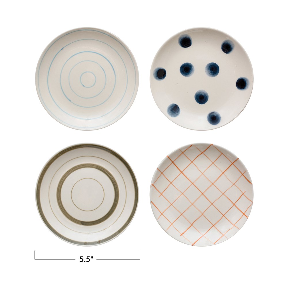 Hand-Painted Stoneware Mini Plates