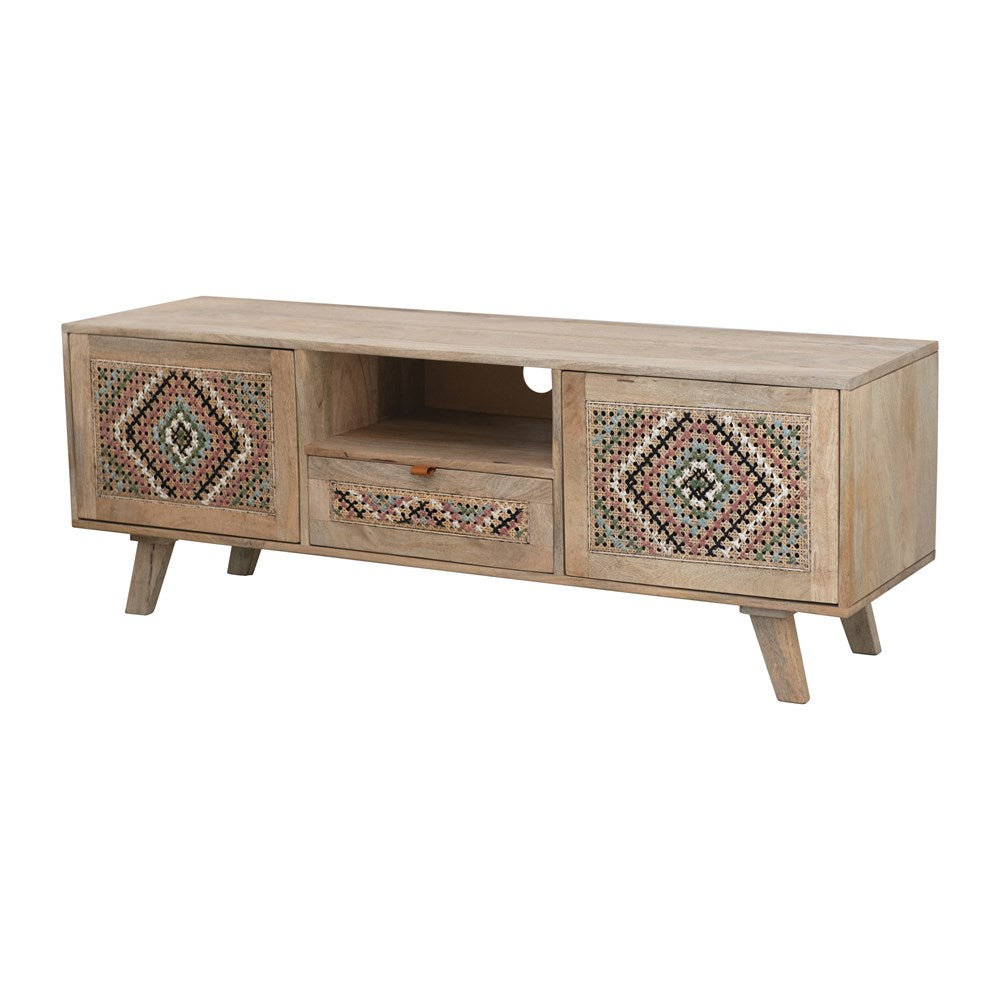 Mango Wood & Cane Console