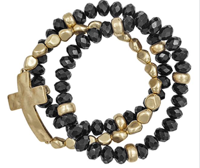 Multi Beads Cross Bracelet