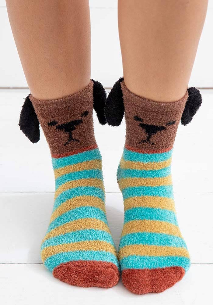 Brown Dog Cozy Socks