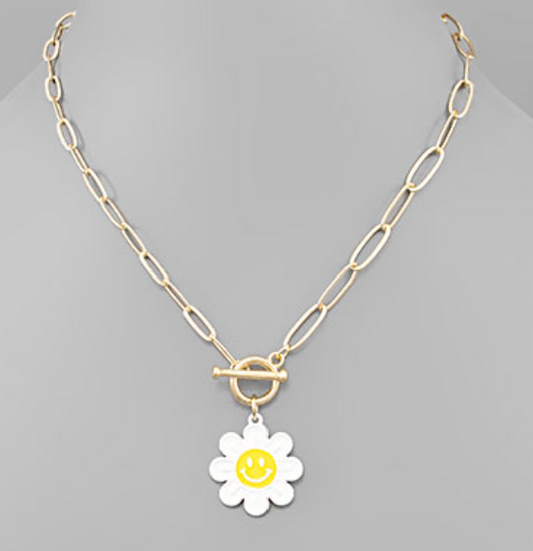 Smile Flower Chain Necklace