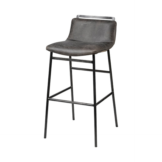 Ebony Leather Bar Stool