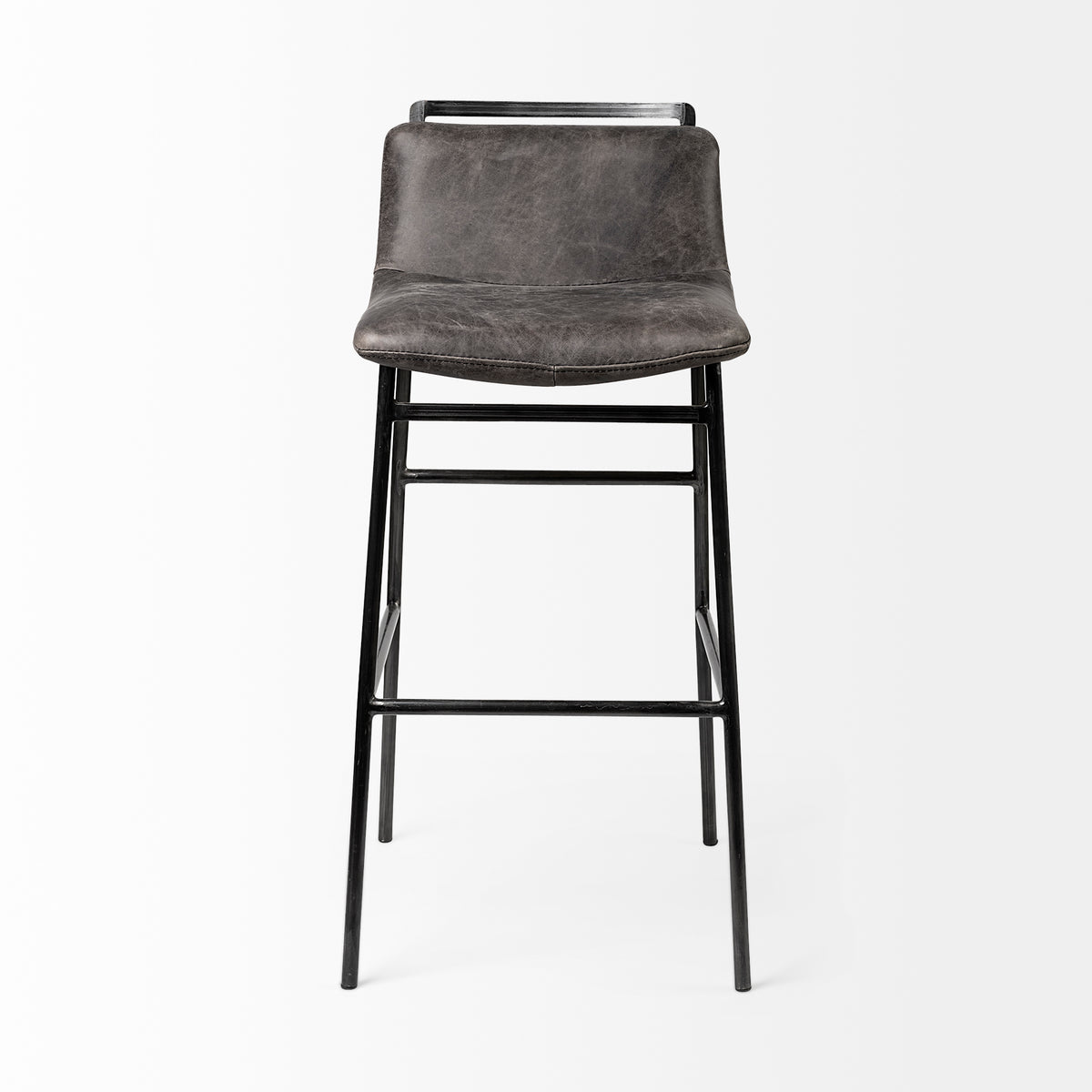 Ebony Leather Bar Stool