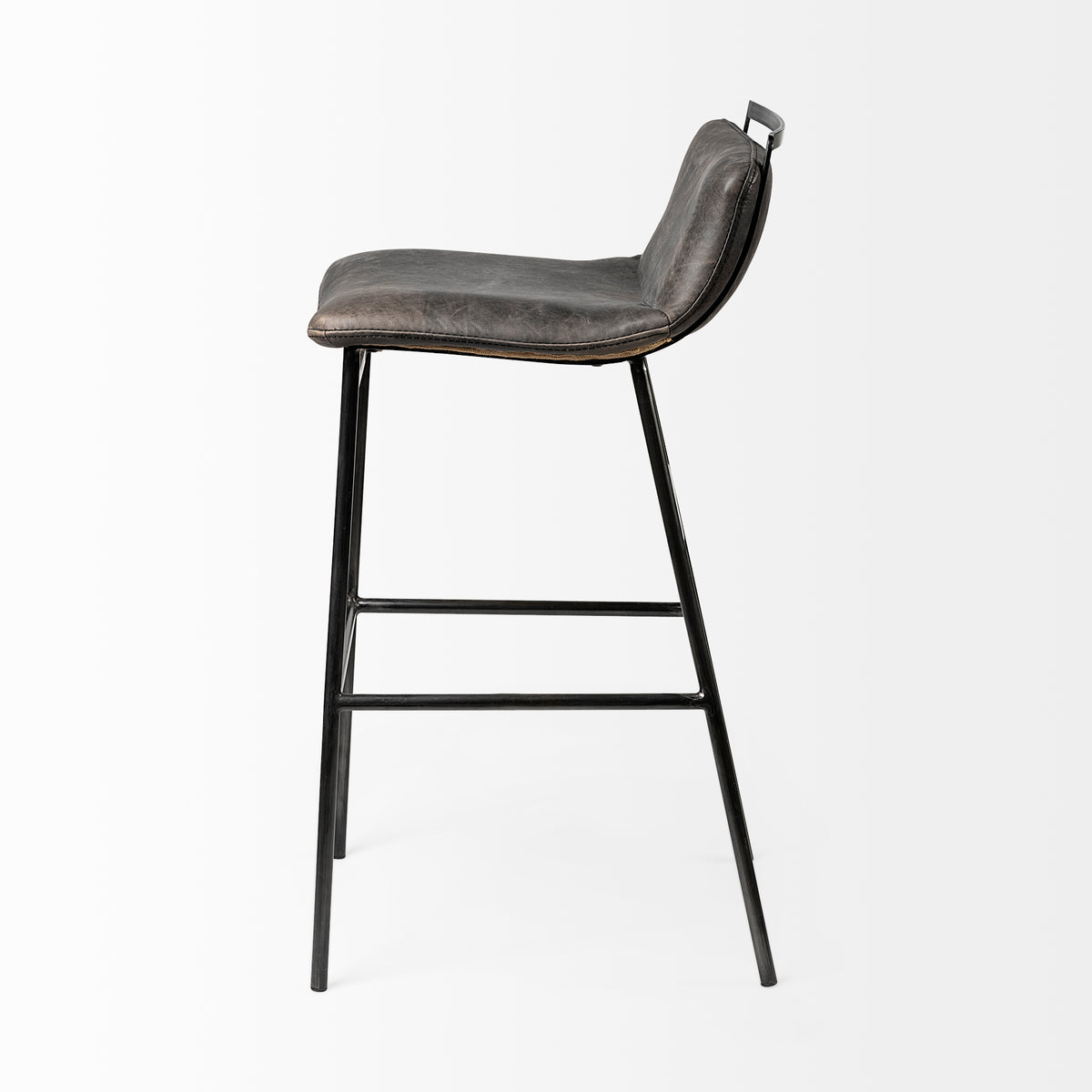 Ebony Leather Bar Stool