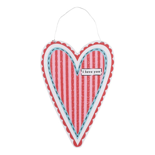 I Love You Red/Gold Heart Door Hanger