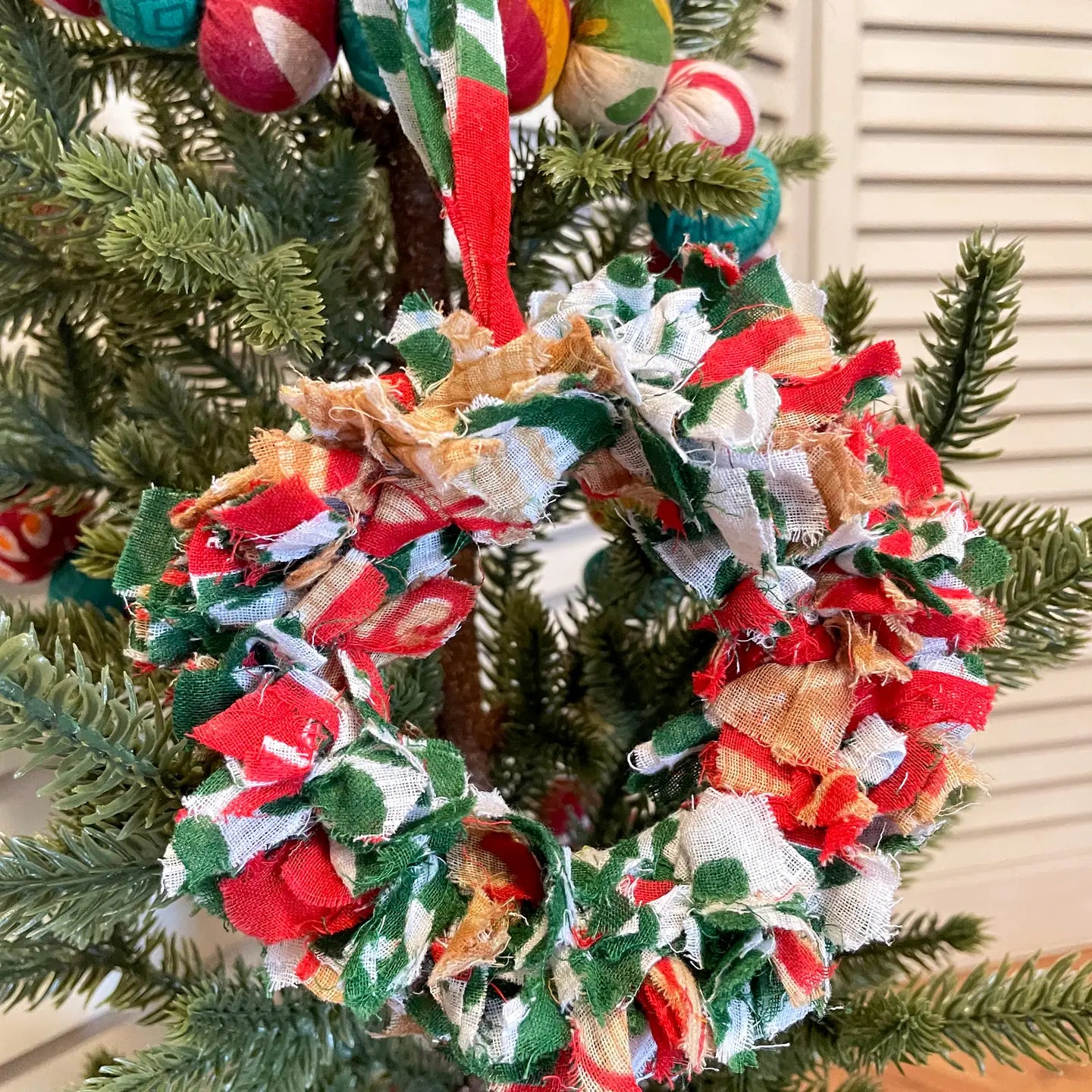 Saree Christmas Wreath Ornament