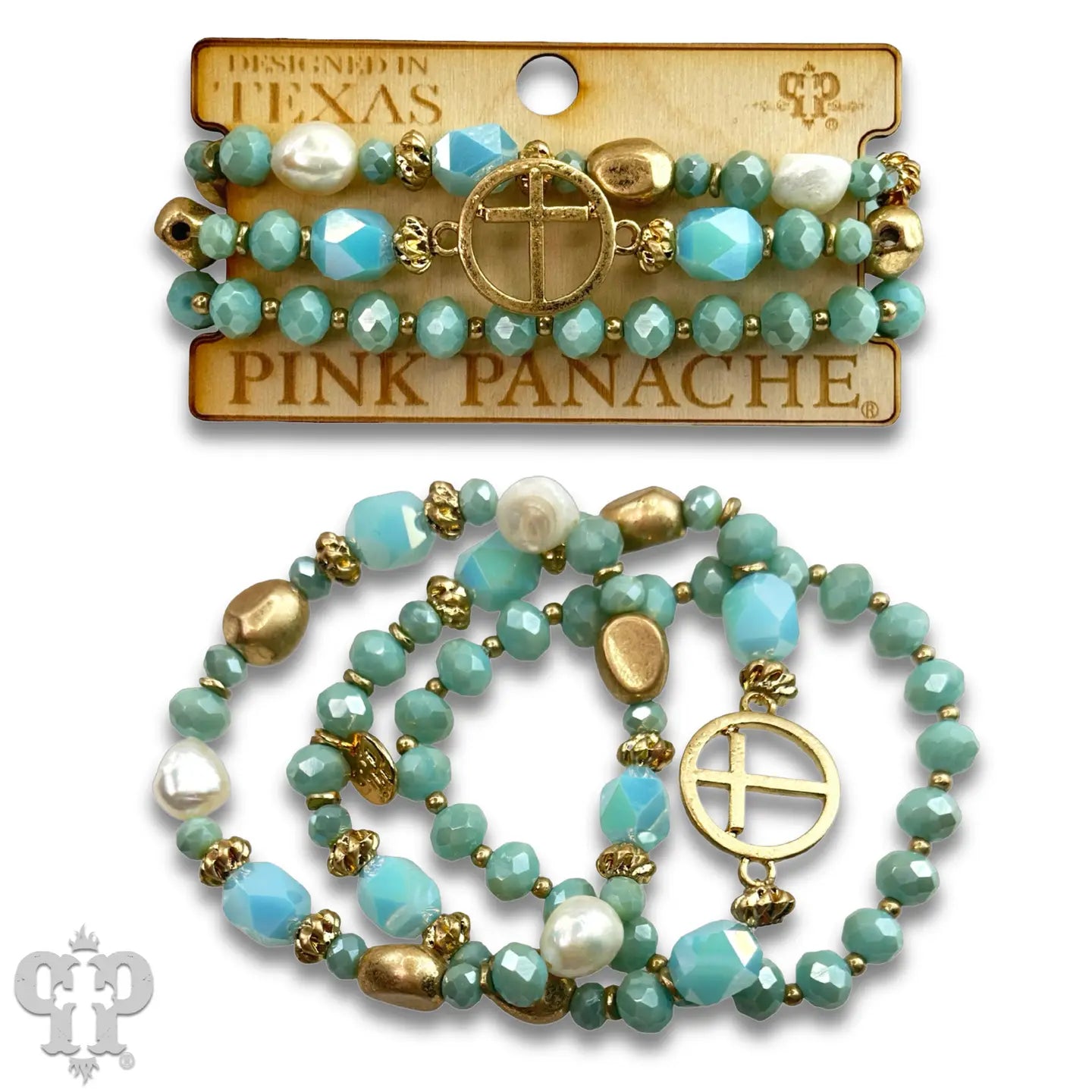 Cross Feature Crystal Bracelet Set