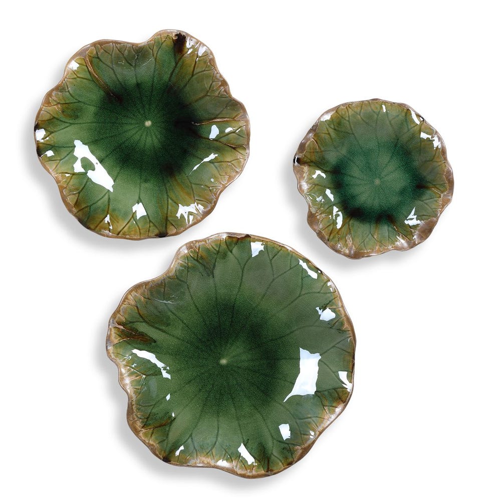 Abella Ceramic Indoor-Outdoor Wall Decor, Green