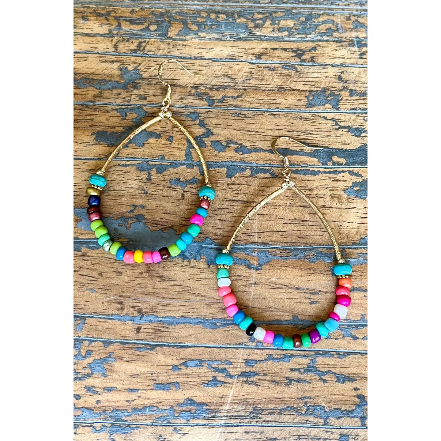 Multi-Beaded Teardrop Earrings