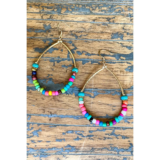 Multi-Beaded Teardrop Earrings
