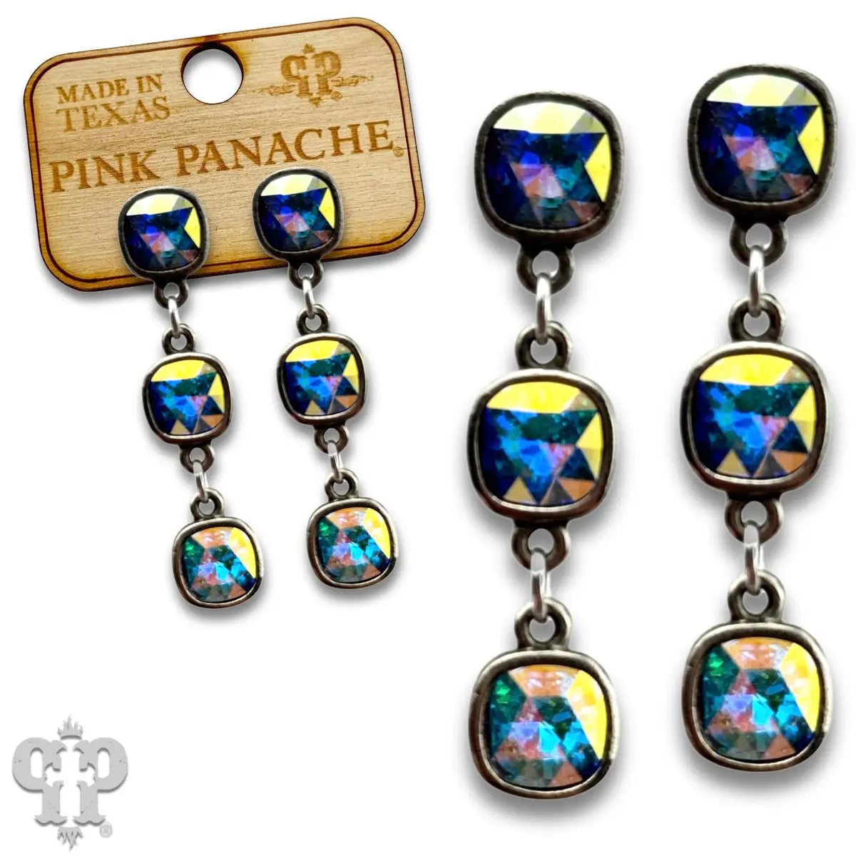 Triple Austrian Crystal Drop Earring