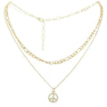 Peace Charm Layered Chain Necklace