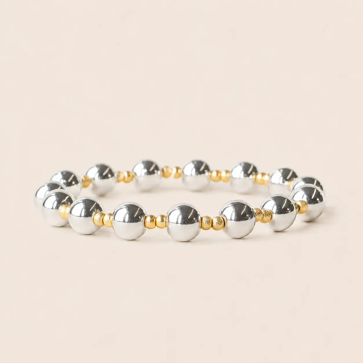 Tarnish Resistant Mixed Metal Beaded Layering Bracelets