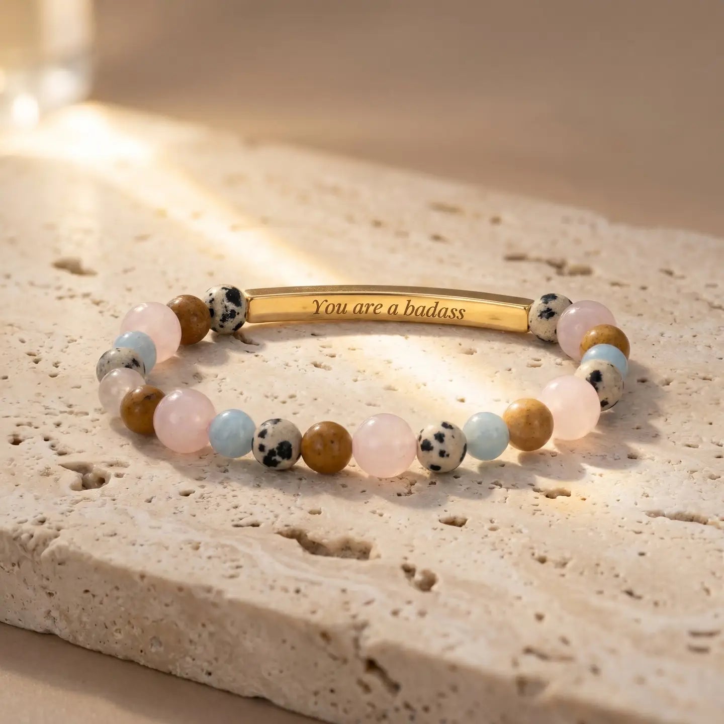 Secret Message "Loved" Stone Bracelet