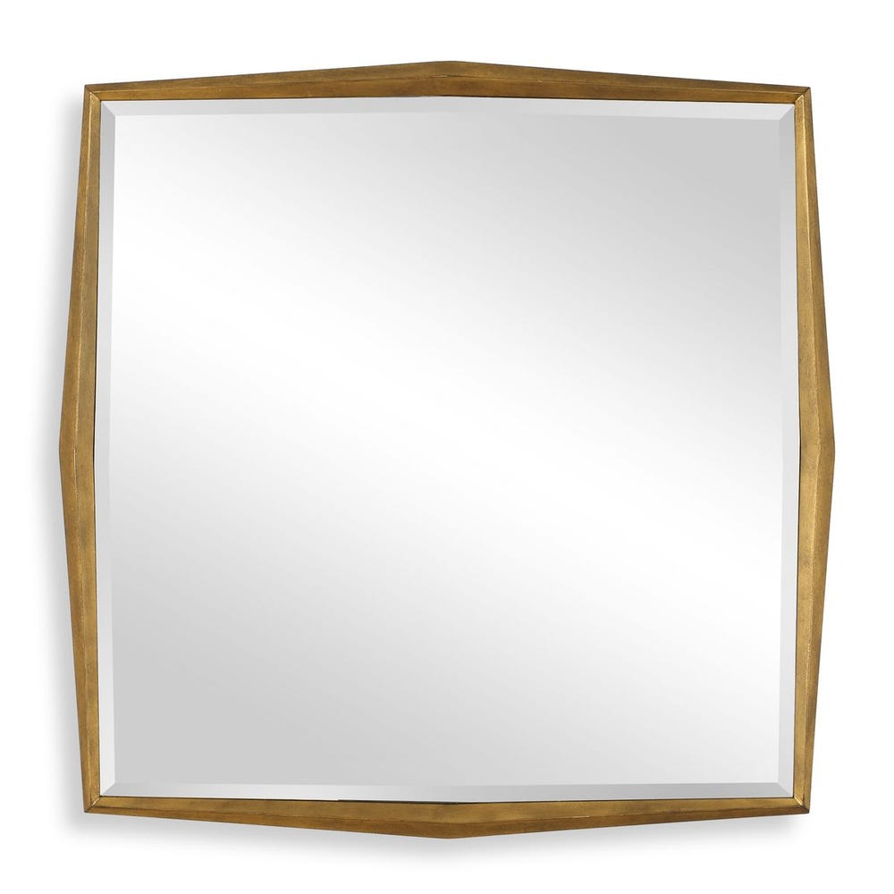 On Point Square Mirror, Gold