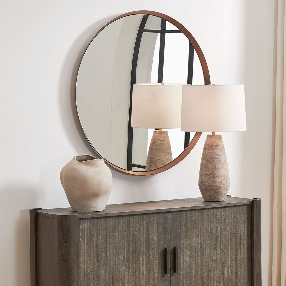 Torrado Round Mirror, Bronze