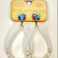 White Rubber Bead Teardrop Earrings