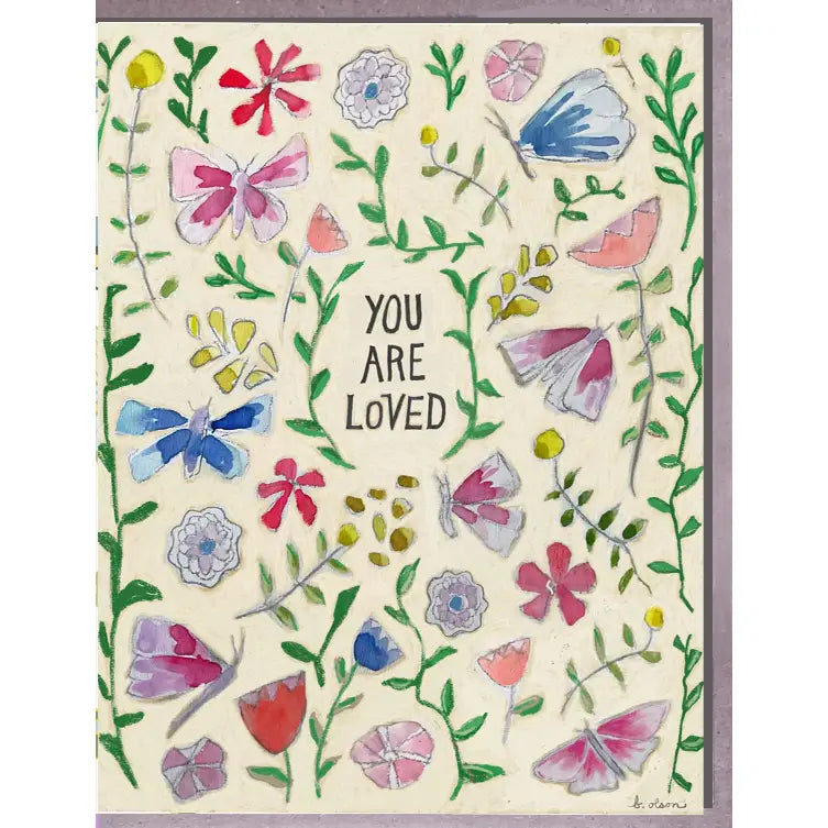 Butterflies Flowers Greeting Card