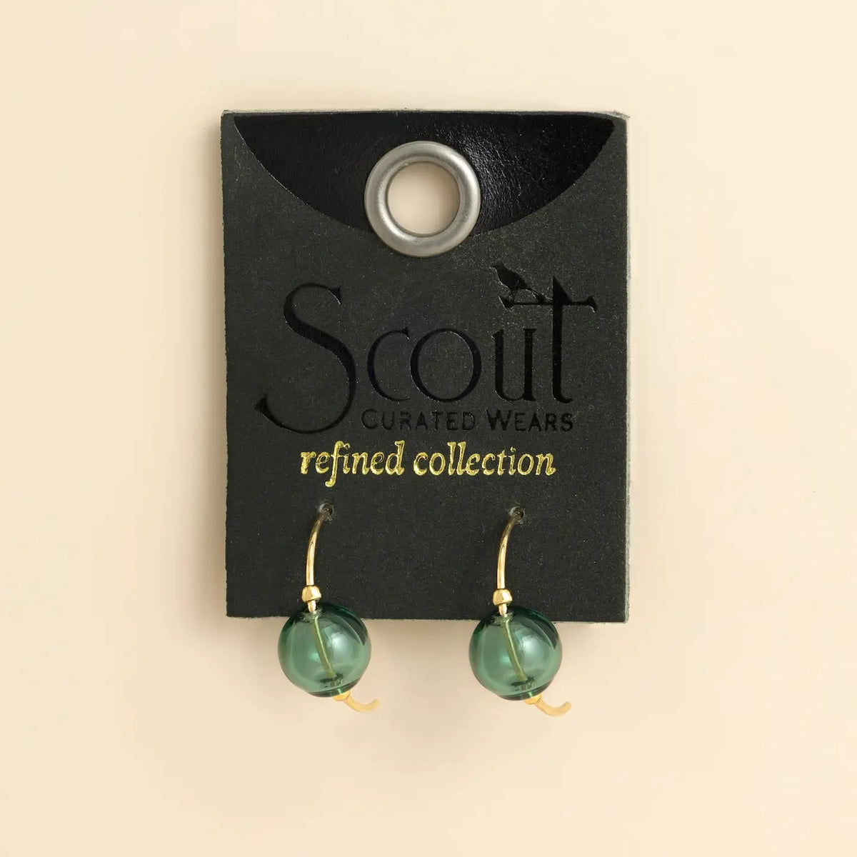 Refined Glass Hoop - Teal/Gold