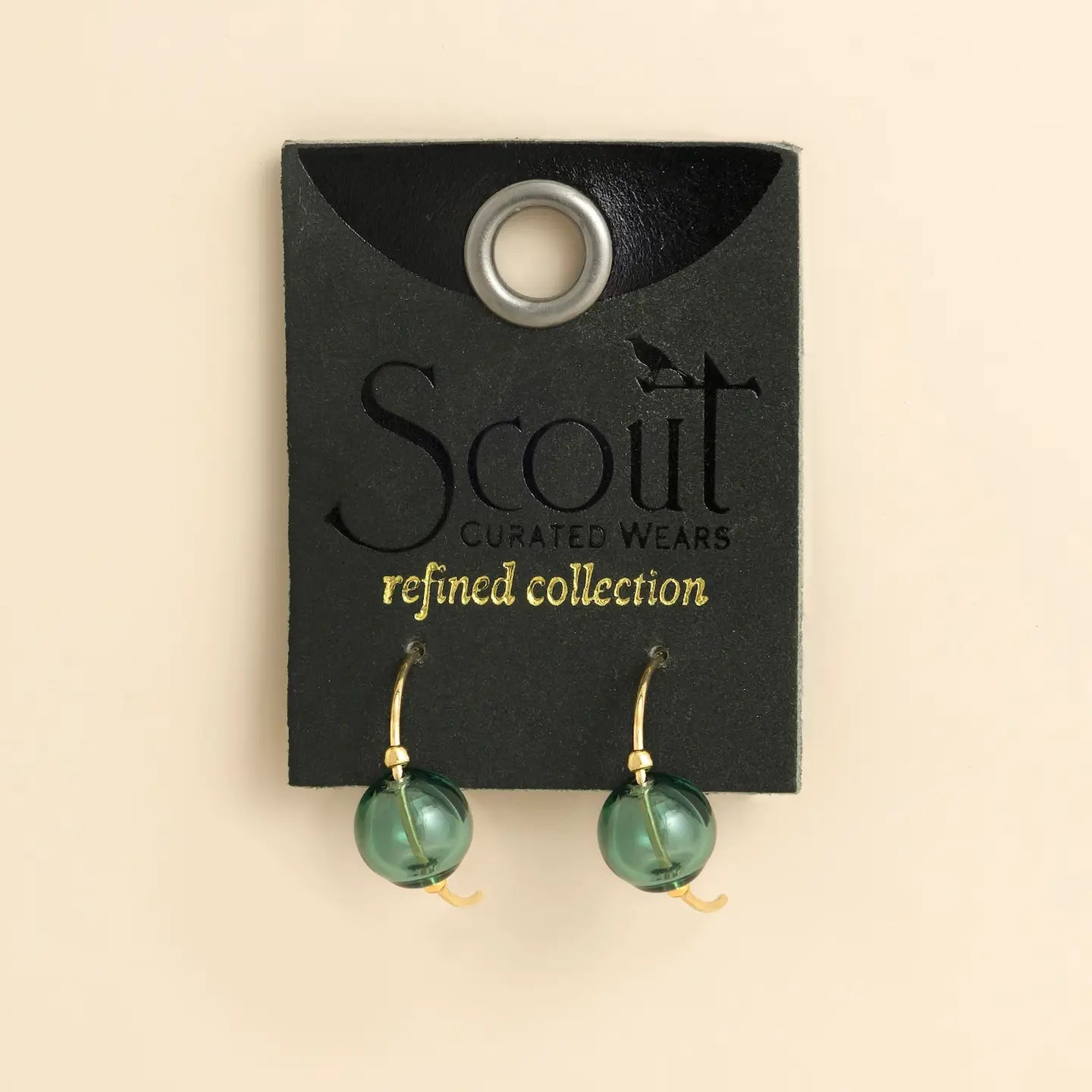 Refined Glass Hoop - Teal/Gold