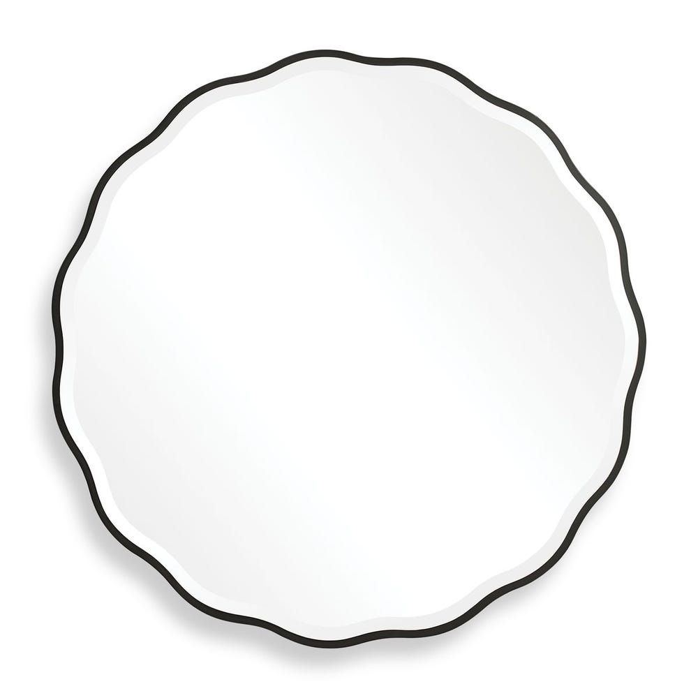 Black Aneta Round Mirror