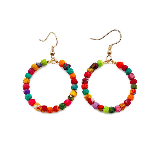 Small Saree Hoop Earrings