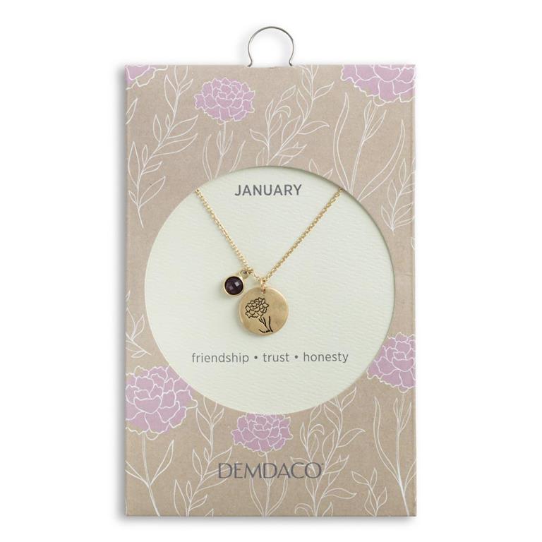 Birthstone Charm Necklace - January