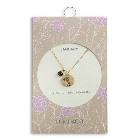 Birthstone Charm Necklace - January