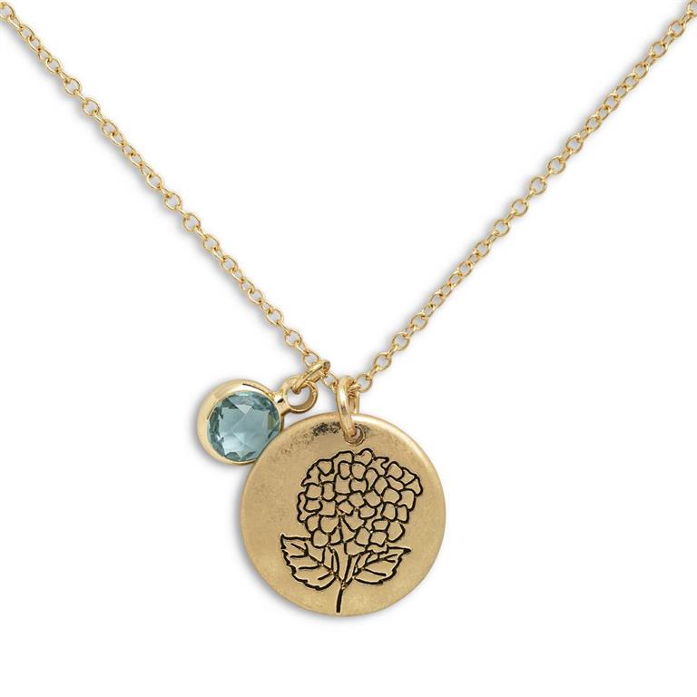 Birthstone Charm Necklace - March