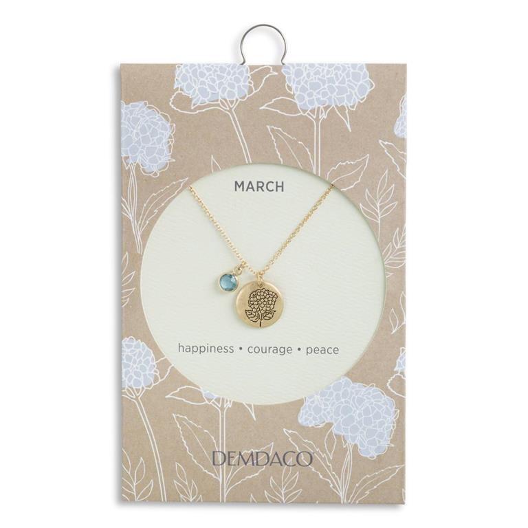 Birthstone Charm Necklace - March