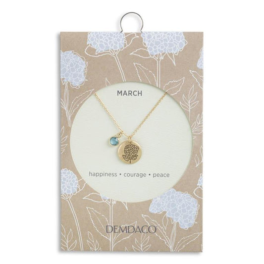 Birthstone Charm Necklace - March