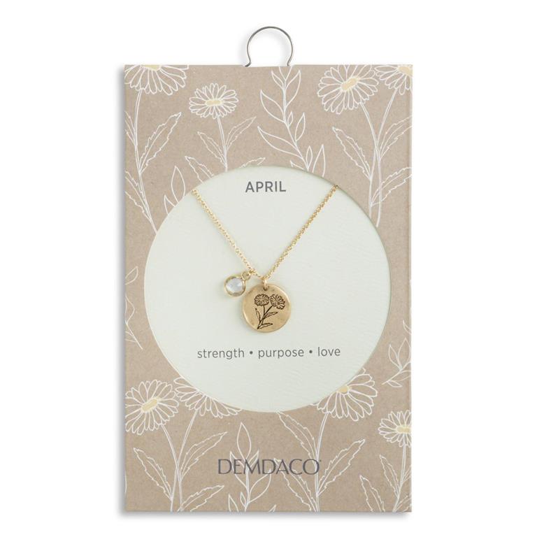 Birthstone Charm Necklace - April
