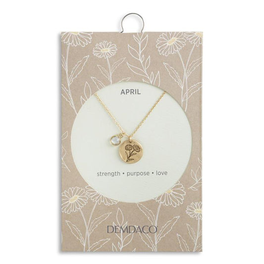 Birthstone Charm Necklace - April