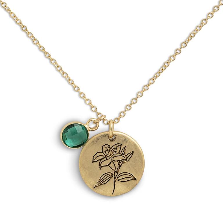 Birthstone Charm Necklace - May