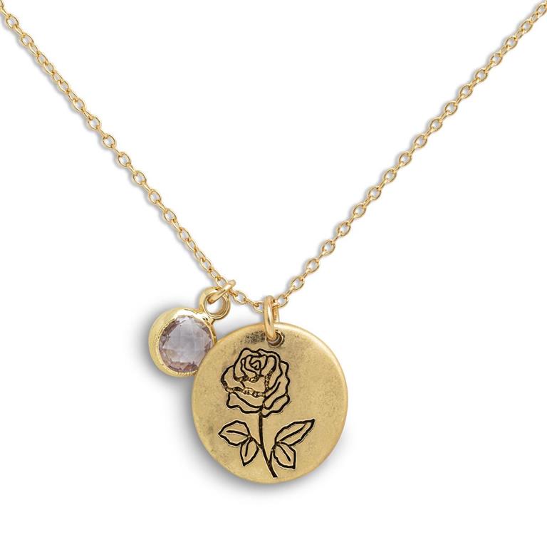 Birthstone Charm Necklace - June